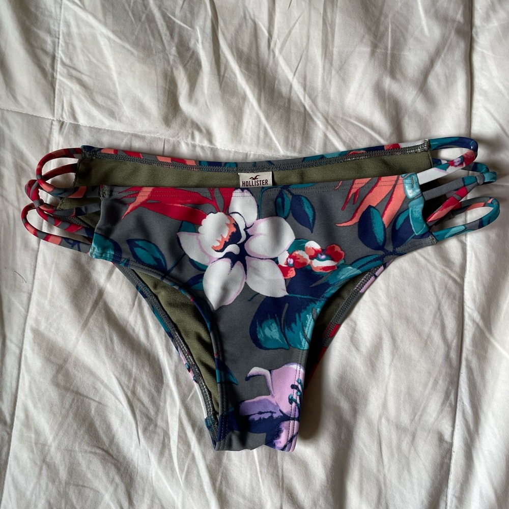 Hollister Green Floral Bikini Bottom